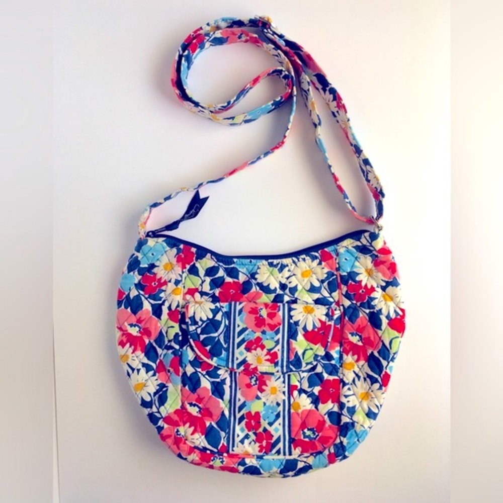 Vera Bradley Summer Cottage Pattern Crossbody Saddle Bag